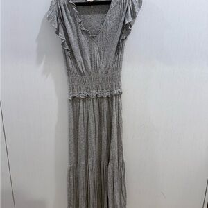 Gray Ruffled Maxi Dress